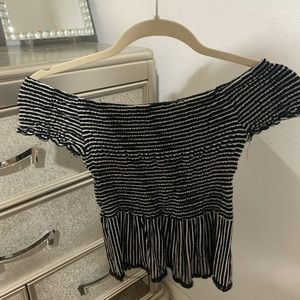 Women’s off the should striped Top